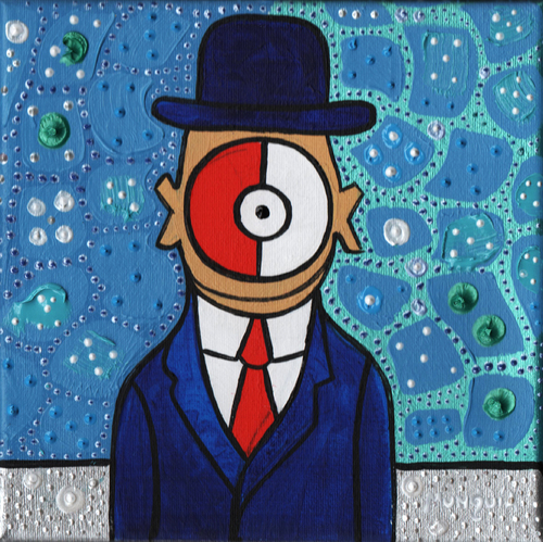 Cartoon: Son of pokemon (medium) by Munguia tagged magritte,son,of,man,apple,pokemon,go,pokeball