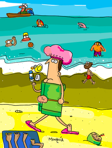 Cartoon: summer fashion (medium) by Munguia tagged woman,summer,wear,suite,swim,beach
