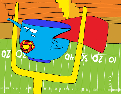 Cartoon: Super Bowl (medium) by Munguia tagged super,bowl,american,football,futbol,americano,man,hero