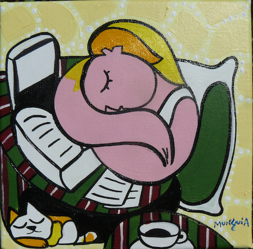 Cartoon: Tesis (medium) by Munguia tagged yellow,hair,woman,girl,pablo,picasso,sleep,famous,parodies,parody,spoof,version