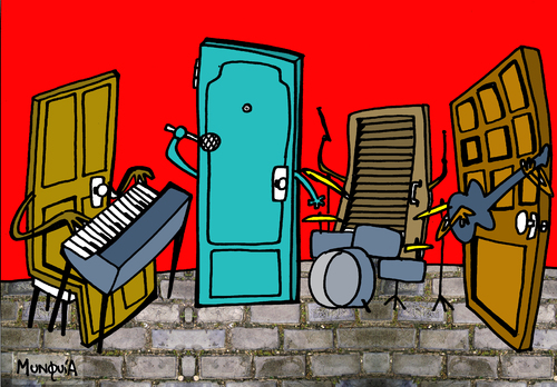 Cartoon: The Doors (medium) by Munguia tagged 70s,rock,music,morrison,jim,woman,la,doors,the
