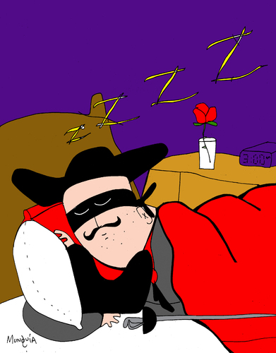 Cartoon: the Mark of Zorro (medium) by Munguia tagged zorro,sleep,slepping,zzz,letter