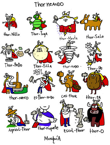 Cartoon: Thor-Neando (medium) by Munguia tagged thor,supeheroe,advenger,marvel,comic,vikingo,thunder,god