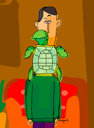 Cartoon: turtleneck (medium) by Munguia tagged reptile,sea,fashion,calcamunguia,munguia,turtleneck,neck,turtle