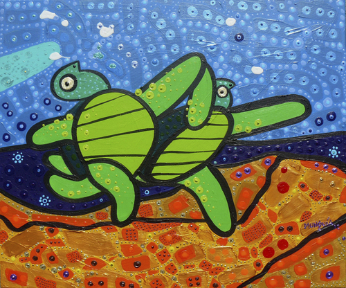 Turtles on the beach By Munguia | Nature Cartoon | TOONPOOL