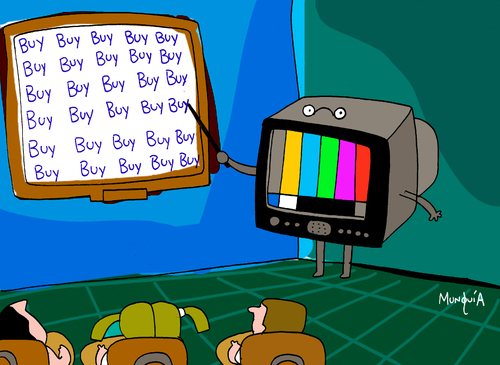 Cartoon: TV lessons (medium) by Munguia tagged tv,buy