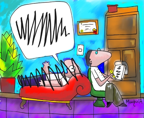 Cartoon: zig zag (medium) by Munguia tagged munguia,calcamunguia,crazy,doctor,patient,strokes,consultory