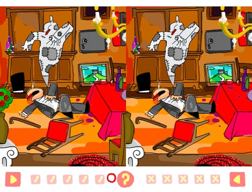 Cartoon: 5 differences (medium) by Munguia tagged munguia,differences,videogame,cartoon,two,mirror,game,play