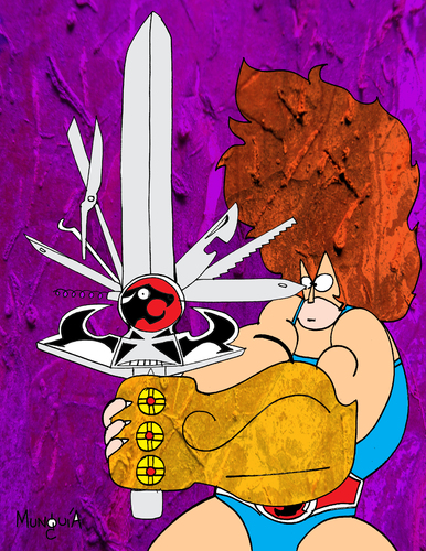 Cartoon: Lion OH NO! (medium) by Munguia tagged caricatura,grafico,humor,rica,costa,munguia,comic,blade,swiss,sword,lion,liono,leono,thundercats