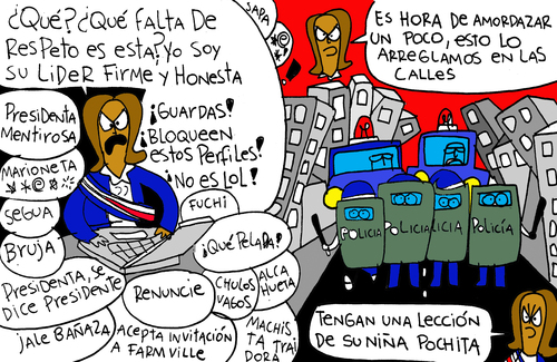 Cartoon: Manifestation Comic (medium) by Munguia tagged comic,download,game,video,america,central,rica,costa,chinchilla,laura,politics,protest,marcha,toon,cartoon,manifestation,strip,historieta