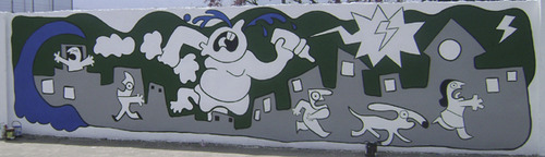 Cartoon: Mural en San Jose Costa RIca (medium) by Munguia tagged mural,paint,art,costa,rica,public,urban,munguia