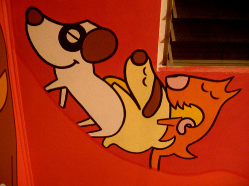 Cartoon: Porn Paradise Mural Details 2 (medium) by Munguia tagged animals,love,naked,hard,woman,men,kamasutra,mural,colr