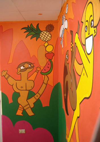 Cartoon: Porn Paradise Mural Details 2 (medium) by Munguia tagged animals,love,naked,hard,woman,men,kamasutra,mural,colr