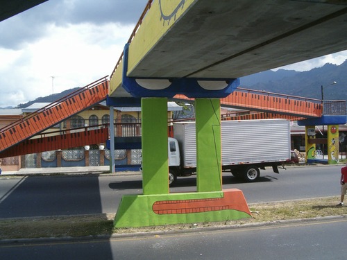 Cartoon: puente piano (medium) by Munguia tagged mural,paint,art,costa,rica,bridge,piano,public,urban