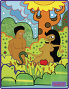 Cartoon: adam y eva (small) by Munguia tagged adam,eve,eva,paradise,snake,genesis,love,sex,apple,forbiden,fruit