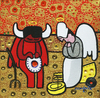 Cartoon: Angelus (small) by Munguia tagged angelus,angels,dark,devil,good,francois,millet,parody,version,spoof,munguia