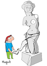 Cartoon: autograph by famous sculpture (small) by Munguia tagged venus aphodite afrodita autografo por famosa escultura famous sculpture fan munguia