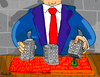 Cartoon: Banks vrs You (small) by Munguia tagged bank,gambler,shell,bulding,money,tramp,skam