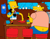 Cartoon: Bart Tender at Bar Simpson (small) by Munguia tagged bart,simpson,parody,moe,sislack,barney,bar,bartender,phone,joke