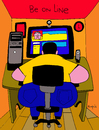 Cartoon: Be online (small) by Munguia tagged calcamunguia online line in linea fat computer facebook tech