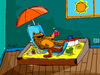 Cartoon: beach time (small) by Munguia tagged cat,sandbox,liter,kitty,beach,hollyday,sun