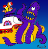 Cartoon: Biq Squid (small) by Munguia tagged yellow submarine the beatles cover album parodies parody music