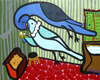 Cartoon: Budgies Love (small) by Munguia tagged budgies love kiss birthday marc chagall parody painting costa rica humor grafico munguia periquitos de amor