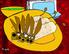 Cartoon: Burritos (small) by Munguia tagged burritos,wraps,donkey,ass,asno,burro,burrito,mexican,food,style,mexicano,mexico,tortilla,guacamole