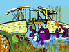Cartoon: Can i join? (small) by Munguia tagged bridge,arles,paintig,van,gogh,octopus,pulpo,laundry,river,parody