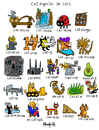 Cartoon: cats cats cats (small) by Munguia tagged cats,gatos,gatas,word,play,game,sufijos,munguia,kitty