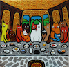 Cartoon: Cena Gatuna (small) by Munguia tagged last,supper,ultima,cena,da,vinci,leonardo,cats,gatos