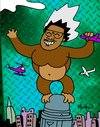 Cartoon: Don King Kong (small) by Munguia tagged don,king,kong,empire,state,movie,hollywood,munguia,calcamunguias,costa,rica,humor,grafico