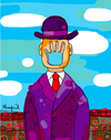 Cartoon: FacePalm (small) by Munguia tagged facepalm,face,magritte,rene,son,of,the,world,cartoon,munguia,calcamunguias,man