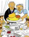 Cartoon: Flappy Thanksgivings (small) by Munguia tagged flappy bird thanksgivings freedom from want norman rockwell painting parody