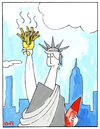 Cartoon: Freedom Fries (small) by Munguia tagged liberty statue new york french fries cherry bomb lipstick eiffel war