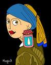 Cartoon: Girl with Pearl Jam Earrings (small) by Munguia tagged pearl,jam,earring,vermeer,girl,with,perla,jalea