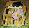 Cartoon: Grandmas kiss (small) by Munguia tagged the,kiss,gustav,klimt,beso,parody,parodia,famous,paintings,parodies,cute,spoof,version,funny