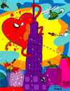 Cartoon: Heart Attack (small) by Munguia tagged heart,attack,king,kong