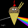 Cartoon: Helado Oscuro de la Luna (small) by Munguia tagged dark side of the moon pink floyd helado munguia costa rica disc album cover parody rock music