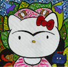 Cartoon: Hello Frida! (small) by Munguia tagged frida,kahlo,hello,kitty,cat,famous,paintings,parodies,selfportrait