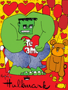 Cartoon: hulkmark (small) by Munguia tagged love,hulk,green,marvel,superheroe,heroe,hallmark,cards,grettings