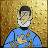 Cartoon: Live long and prosper (small) by Munguia tagged spock,star,trek,larga,vida,prosperidad,el,greco,hombre,de,la,mano,en,pecho