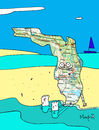 Cartoon: Los Cayos de Florida (small) by Munguia tagged cayos,callos,florida,miami,map,mapa,geografic,america,norte,north,eua,usa,beach,cartografy