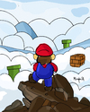 Cartoon: Mario above the Sea of Fog (small) by Munguia tagged caspar david friedrich wanderer above the sea of fog parody mario bros video game