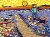 Cartoon: Minecraft sower (small) by Munguia tagged the,sower,arles,van,gogh,millet,minecraft,video,game,parody,munguia