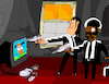 Cartoon: Nontendo (small) by Munguia tagged tarantino,pulp,fiction,nintendo,gun,duck,hunt,classic,movie,parodies