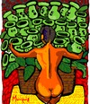 Cartoon: Peashooters (small) by Munguia tagged diego rivera nude with calla lilies calas desnudo naked girl woman plants vs zombies famous paintings parodies