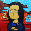 Cartoon: Pink Ribbon 2 (small) by Munguia tagged mona,lisa,gioconda,munguia,famous,paintings,parodies