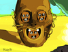 Cartoon: Prozac Face (small) by Munguia tagged salvador dali war face of prozac horror parody painting