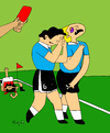 Cartoon: Red Card (small) by Munguia tagged soccer,futbol,sports,munguia,costa,rica,ball,massaccio,masaccio,paradise,out,red,card,foul
